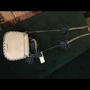 New Rebecca Minkoff blue leather fringe bag